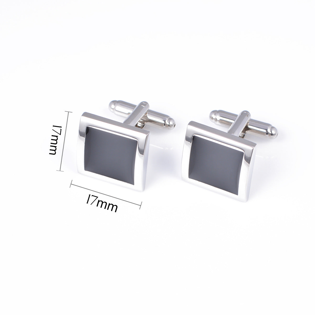 Classic Black Square French Cufflinks Cross-border Epoxy Cufflinks Nail